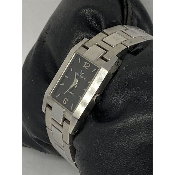 Mount Royal Men's Silver Stainless Steel Analog Black Dial Quartz Watch JK132 - Picture 4 of 12